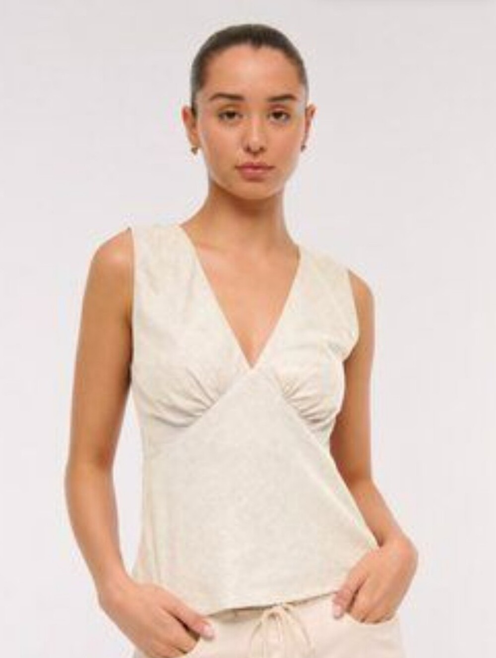 Abercrombie & Fitch Beige Sleeveless V-Neck Sleep Top